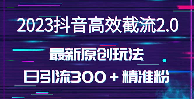 日引300＋创业粉，独家抖音高效截流2.0玩法（价值1280）-点藏周边