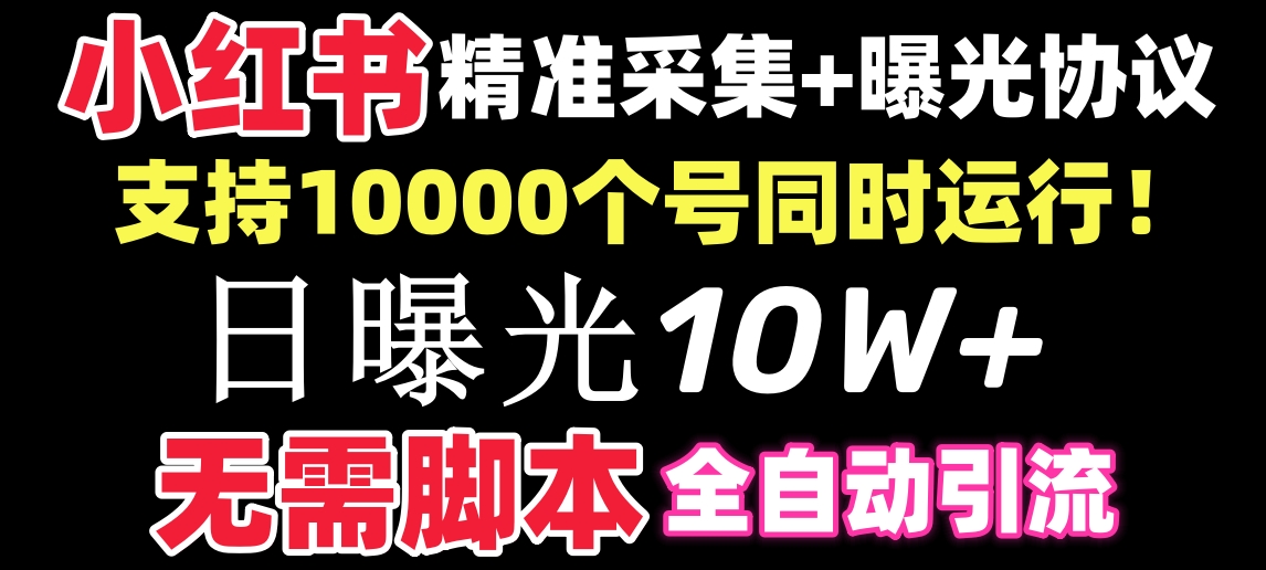 【价值10万！】小红书全自动采集+引流协议一体版！无需手机，支持10000-点藏周边