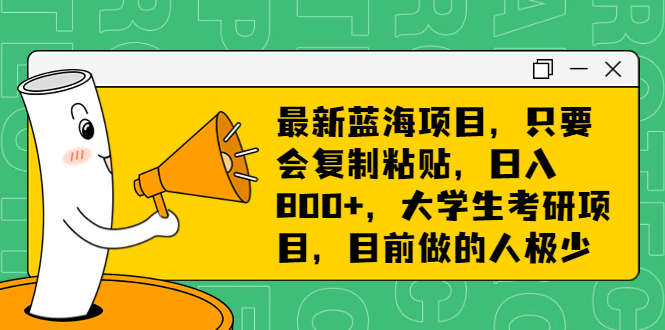 最新蓝海项目，只要会复制粘贴，日入800+，大学生考研项目，目前做的人极少-点藏周边