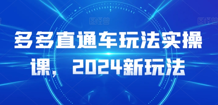 多多直通车玩法实操课，2024新玩法-点藏周边
