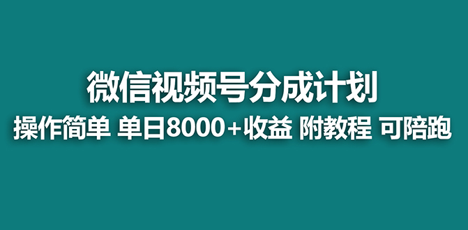 【蓝海项目】视频号分成计划最新玩法，单天收益8000+，附玩法教程，24年…-点藏周边