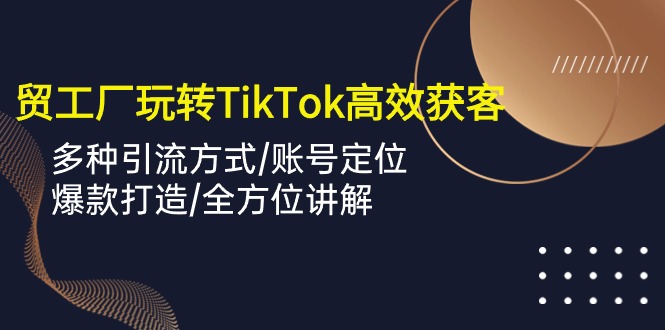 外贸工厂玩转TikTok高效获客，多种引流方式/账号定位/爆款打造/全方位讲解-点藏周边