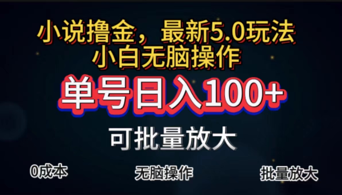 全自动小说撸金，单号日入100+小白轻松上手，无脑操作-点藏周边