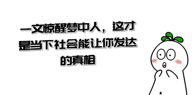 某公众号付费文章《一文 惊醒梦中人，这才是当下社会能让你发达的真相》-点藏周边