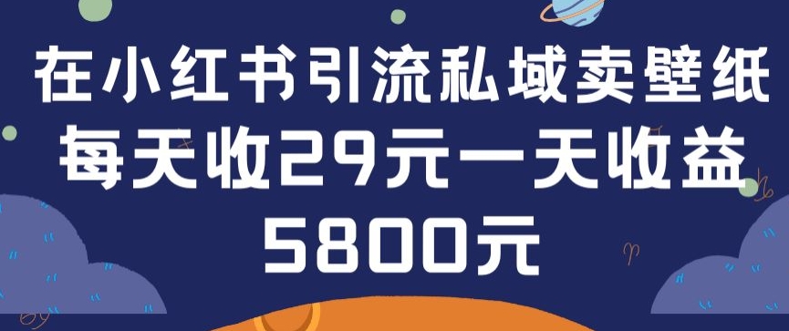 在小红书引流私域卖壁纸每张29元单日最高卖出200张(0-1搭建教程)-点藏周边