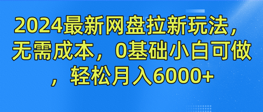 2024最新网盘拉新玩法，无需成本，0基础小白可做，轻松月入6000+-点藏周边